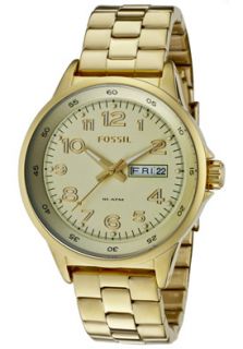 Fossil AM4333 Watches,Womens Maddox Champagne Dial Gold Tone Ion 