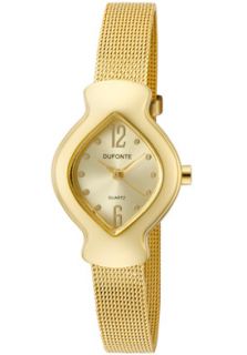 Dufonte 73027YL Watches,Womens Rhombus Gold Dial Gold Tone Mesh 