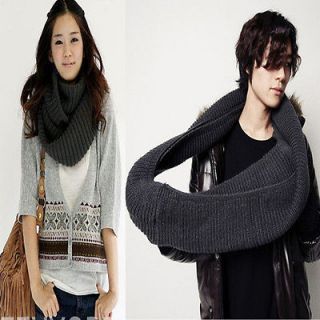 Winter Mens Womens Unisex Knitted Loop Circular Warm Trendy Scarf 