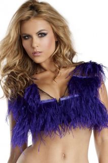 Purple Ostrich Feather Top @ Amiclubwear Top Shirt Clothing Online 