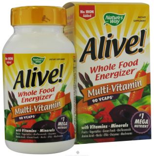 Natures Way   Alive Multi Vitamin Whole Food Energizer No Iron Added 
