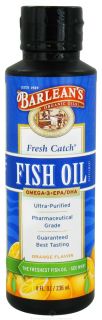 Barleans   Fresh Catch Fish Oil Omega 3 EPA/DHA Orange Flavor   8 oz 