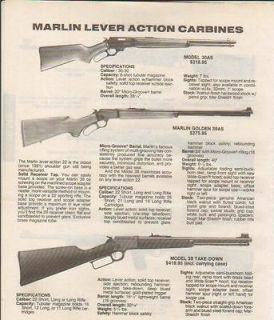 1992 MARLIN AD MODEL 30 GOLDEN AS TAKE DOWN RIFLE