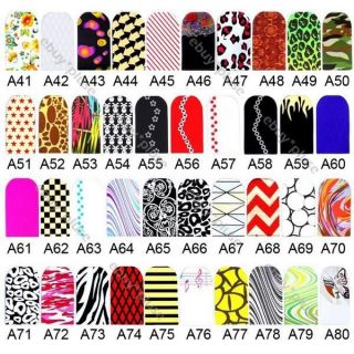 A53 A80 3D Nail Art Glitters Foil Decal Stickers Tip Wrap Acrylic DIY 