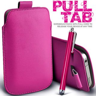 LEATHER PULL TAB CASE POUCH+STYLUS FOR VARIOUS LG PHONE
