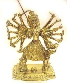Kali Maa Durga Mahishasura Mardini Hindu Brass Statues