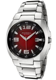 Fossil AM4107 Watches,Mens Blue Collection Red/Black Dial Stainless 
