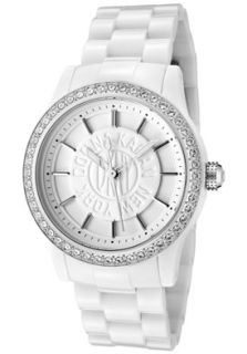 DKNY NY8011 Watches,Womens White Crystal White Dial White Plastic 