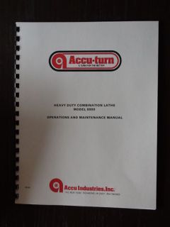 Accu Turn Model 8989 Brake Lathe Manual
