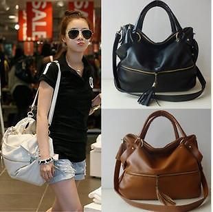   Korean PU Leather Hobo Shoulder Bag Tassel Large Capacity Handbag Z