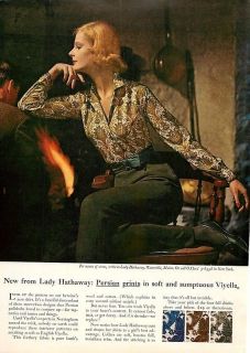 1961 Lady Hathaway Viyella Shirt Ad   Persian Prints