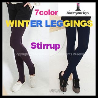 WINTER STIRRUP LEGGINGS Fleece Tights Opaque Womens