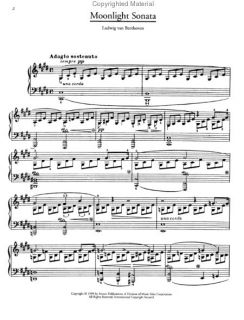 Look inside Beethoven Moonlight Sonata (1st Movement)   Sheet Music 