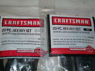 NEW Craftsman 40pc SAE/MM Hex Key/Allen Wrench Set Standard & Metric