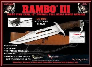 Master Cutlery Rambo lll NON Autographr​d Bowie