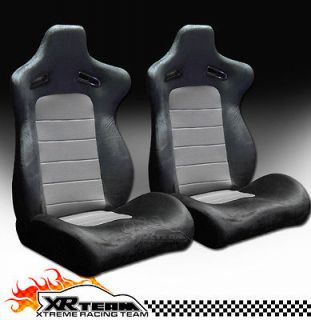   Grey Reclinable Racing Seats+Sliders 14 (Fits Jeep Grand Cherokee
