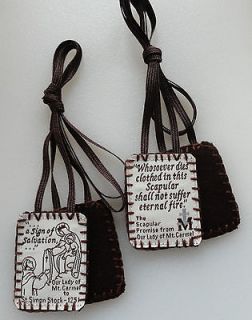 SCAPULARS MT. Carmel Traditional Catholic Scapular made with 100% 