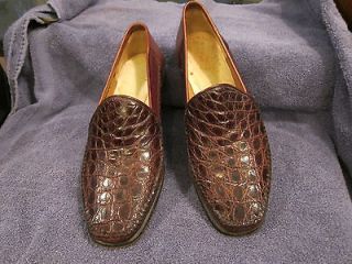 Lorenzo Banfi Mens Alligator and Leather Slip On Loafers Fits Sz12M