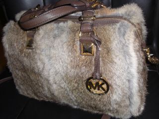 Michael Kors MK Large Grayson Fur Satchel Purse Bag Handbag NWT $398 