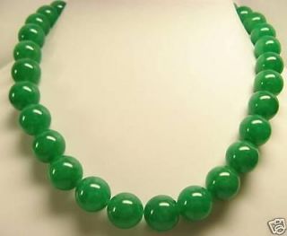 Charming12mm Green Chrysoprase Necklace 18