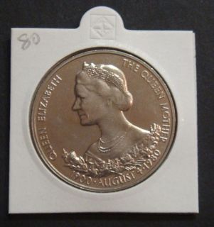 GB QEII GUERNSEY   RARE 1980 QUEEN MOTHER 80TH CROWN COIN