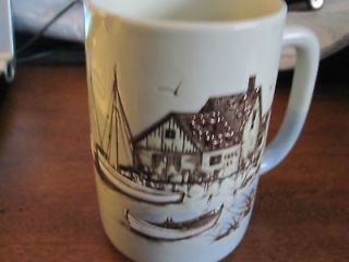 Vintage Marked Otagiri Mug   Made in Japan   Fishing Village Coffee 
