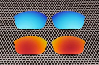 New VL Polarized Fire Red & Ice Blue Replacement Lenses For Oakley 
