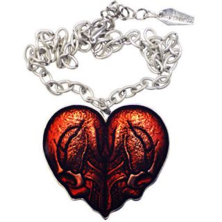 Kreepsville 666 Anatomical Skull Heart Necklace Rockabilly Goth Pinup 