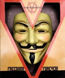 FOR VENDETTA MASK Costume DELUXE Guy Fawkes Anonymous LICENSED 