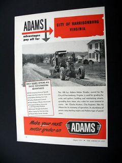 Adams Motor Grader Harrisonburg VA Road Work print Ad