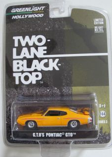 GREENLIGHT HOLLYWOOD S3 TWO LANE BLACK TOP MOVIE CAR 1970 PONTIAC GTO