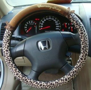 Quality Hello Kitty brown leopard print Car Steering Wheel holder 