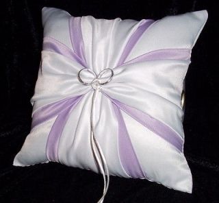 LAVENDER Accent Wedding Ring Pillow WHITE or IVORY
