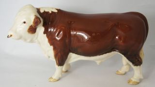 Beswick  Polled Hereford Bull Model NO 3549A. Made in England
