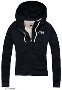 NEW GILLY HICKS BY ABERCROMBIE & FITCH WOMENS FUR HOODIE SWEATSHIRT 