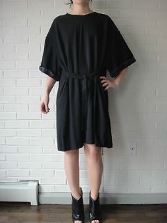 MARTIN MARGIELA FW10 Black Oversized S/S Dress w/ Tie 46/10 NWT