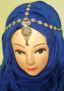   head piece jhumka crystal bridal accessory hijab scarf pin brooch