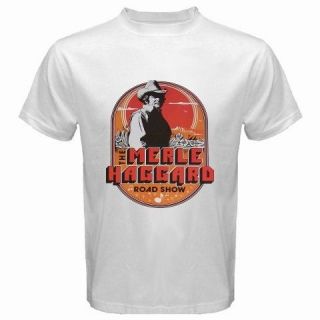 Merle Haggard Vintage Country 70s Tour Mens White T Shirt Size S M L 