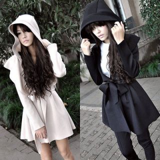 New Korean Womens Hoodie Jacket Trench Coat Outerwear Dress Unique 