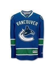  Vancouver Canucks Youth Stitched Premier Hockey Jersey Royal New