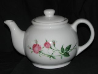 Beautiful Christineholm Teapot Porcelain Floral Pink Rose Bud Pattern 