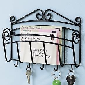 NEW ~ Keys Wall Mail Letter Rack Holder Key Metal