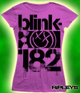 Official Skinny T Shirt BLINK 182 Pink 3 BARS Logo All Sizes