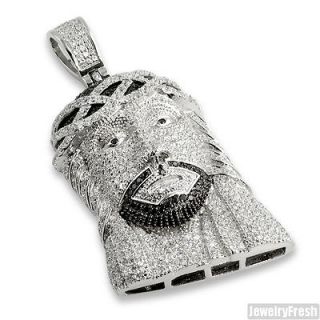 No Tarnish Steel Black and White VVS Iced Out Jesus Piece Pendant