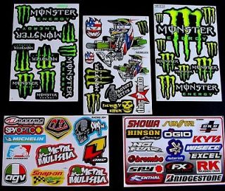 Sheets STICKERS PIT BIKE scooter TOOL BOX MOPED MOTOCROSS energy BMX 