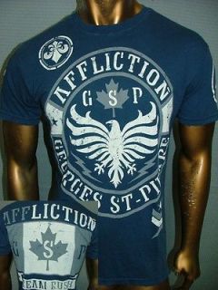 58 AFFLICTION Navy GEORGES ST. PIERRE Seal CANADA FIGHT GYM UFC T 