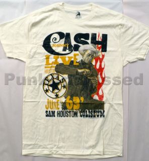 Johnny Cash   Live 63 Sam Houston Coliseum soft natural t shirt 