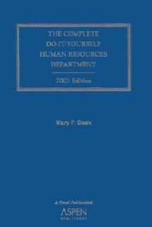 Complete Do  It  Yourself Human Resources Department, 2003 Edition by 