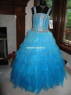 Tiffany Princess 13317 Peacock Blue Ombre Girls Pageant Gown