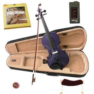 NEW Crescent 4/4 PURPLE ACOUSTIC Violin COMBO Pack All U NEED